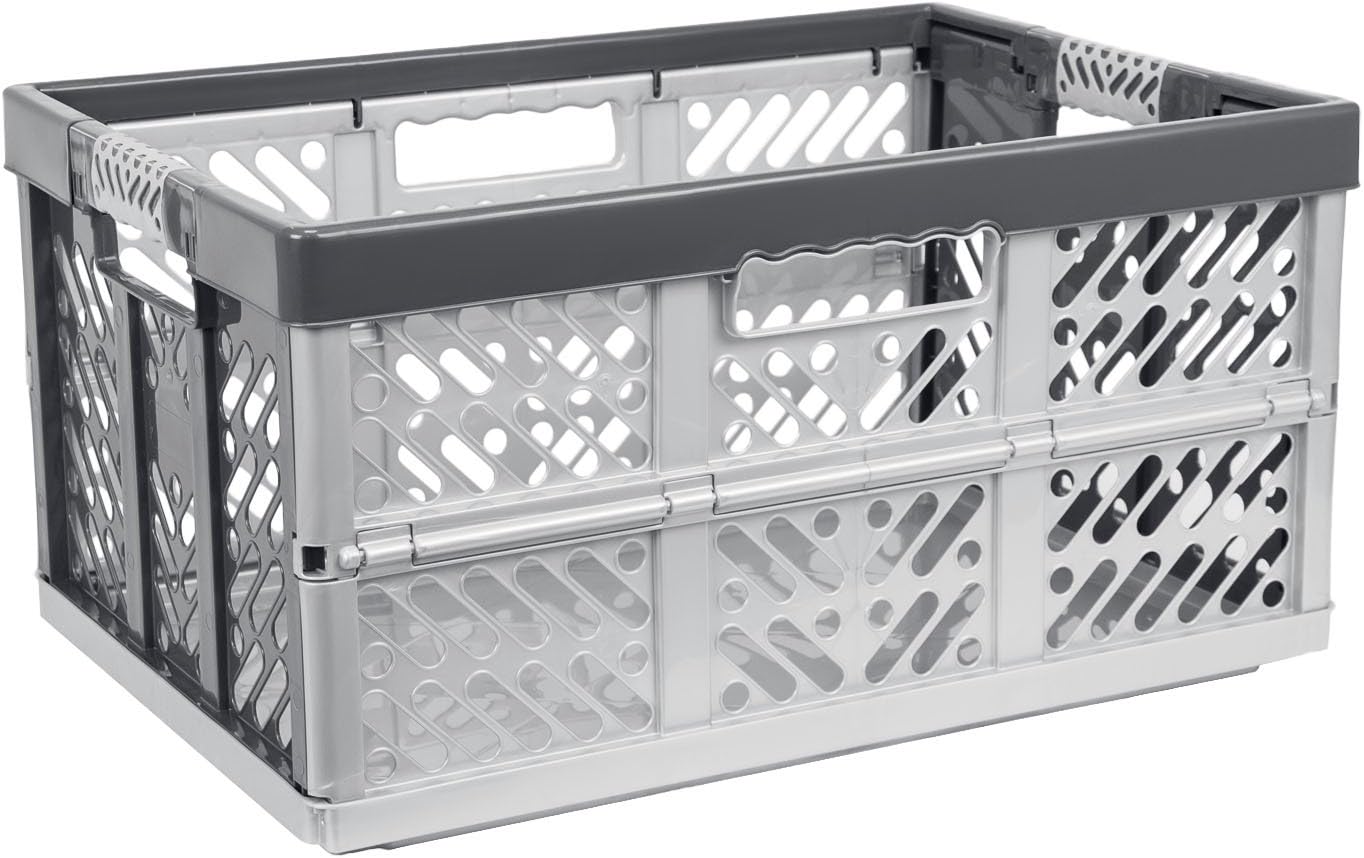 TKO Silver folding shipping basket 45 litre capacity and 50 kg max load