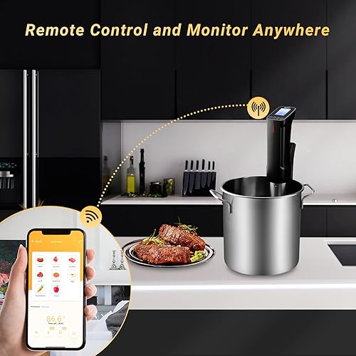 Miniatura 2 de Inkbird WIFI Sous Vide Cookers, 1000 vatios de acero inoxidable cocina precisa, Circulador de inmersión térmica con receta, interfaz digital,