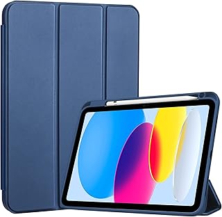 ProCase for iPad 10th Generation Case with Pencil Holder, iPad Case 10th Gen (2022 Model) 10.9 Inch iPad 10 Case, 10th Gen iPad Cases Cover with Pen Holder for iPad 10th Generation -Navy