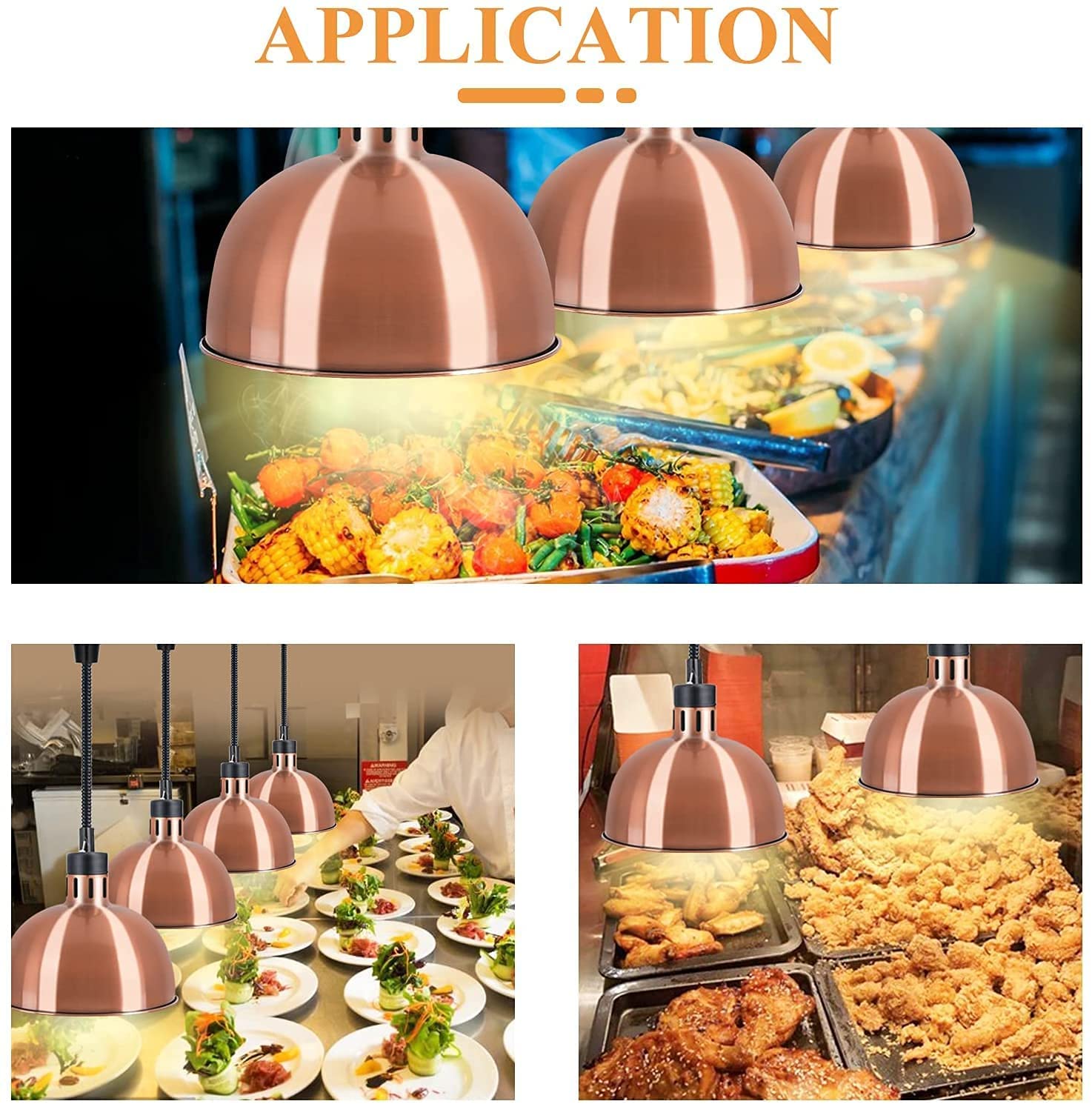 Restaurante Lámpara de Calor Colgante Calentador de Alimentos Lámparas de Calentamiento de Alimentos de Buffet, para Equipo de calefacción de Cocina de profesión de Buffet, Incluso