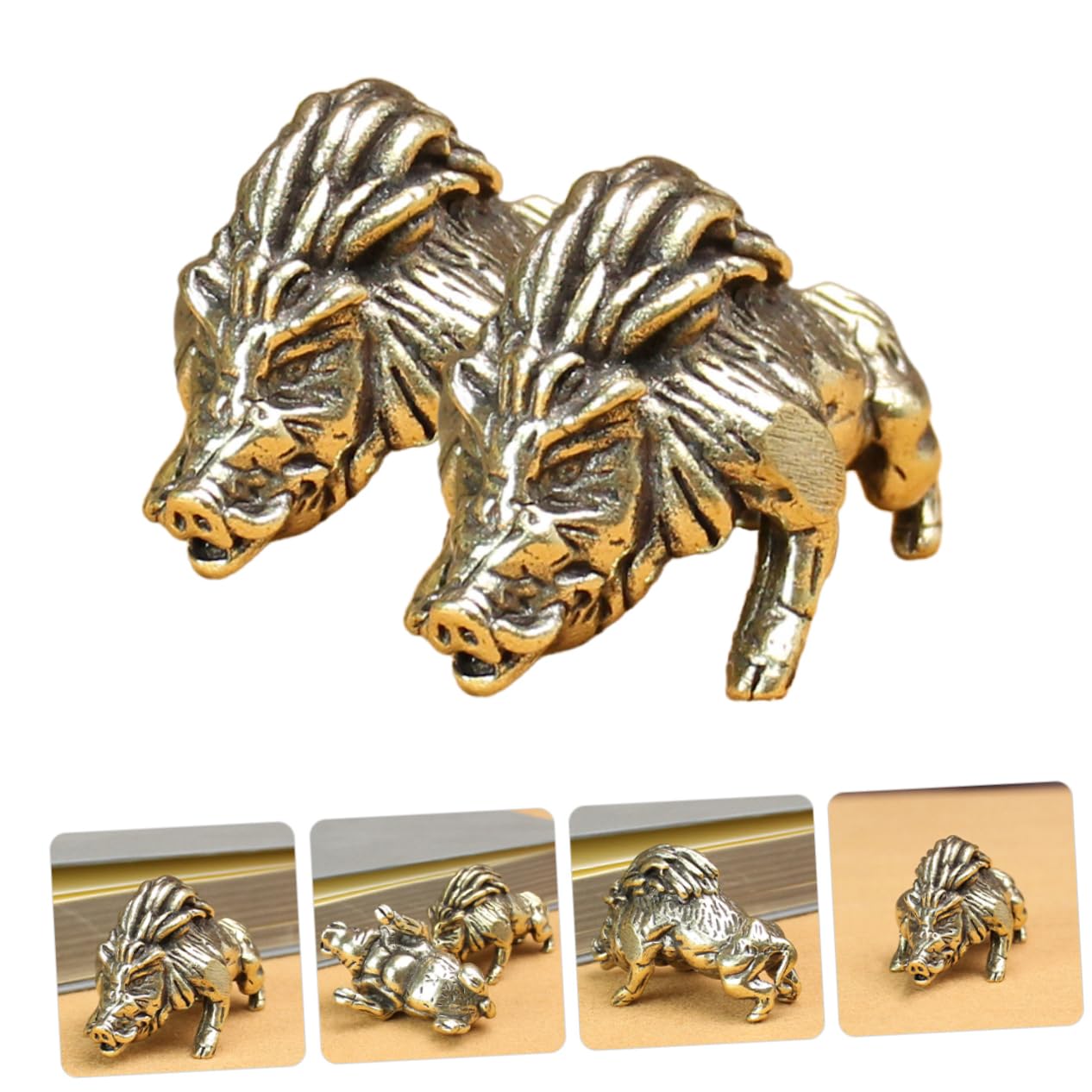 Amosfun 4stücke Vintage Messing Wildschwein Statue Handgefertigte Tierfigur Für Schreibtisch Dekoration Rustikale Brass Tierfigur Für Zuhause Und Büro Handwerkskunst