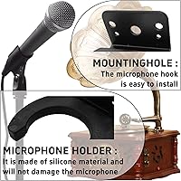 Vista 3 de 2 clips de micrófono de identificación de 1.693 in, soporte de micrófono resistente con tornillos de montaje, soporte de montaje en pared