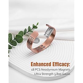 Jecanori Copper Bracelet for Men, 18X Strength Mens Magnetic Copper Bracelets with 3,800 Gauss Magnets