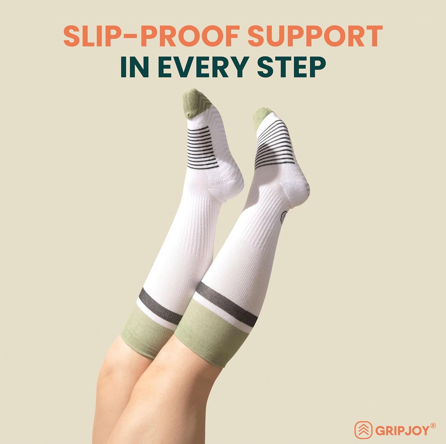 Gripjoy Compression Socks with Grips, 15-20mmHg, Support & Stability for Circulation, Travel, Pregnancy, Nurses - Image 4