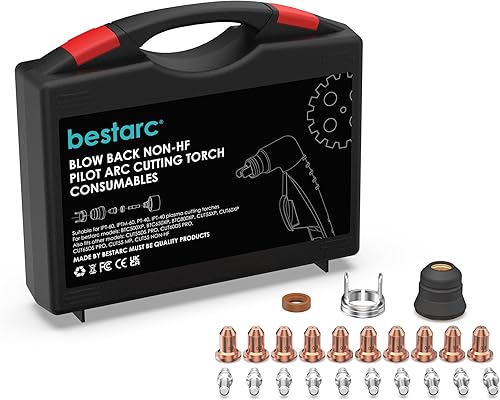 bestarc Consumibles de antorcha cortadora de plasma, kit de boquillas de punta de antorcha de corte de 23 piezas con maleta para BTC500XP, BTC650XP,