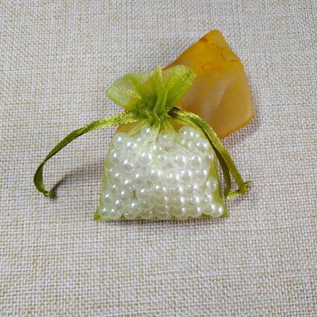 Sacs en maille organza，Drawstring Organza Bag， Sacs en Organza 7x9 9x12 10x15 13x18cm, 500 pièces/lot, emballage de mariage, sac cadeau, décoration de fête, sac à bijoux, pochettes en Organza(Armygree