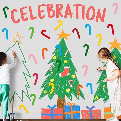 Miniatura 5 de Geyee 108 piezas de recortes de bastón de caramelo de Navidad, varios recortes de Navidad, recortes de papel de bastón de caramelo para Navidad,