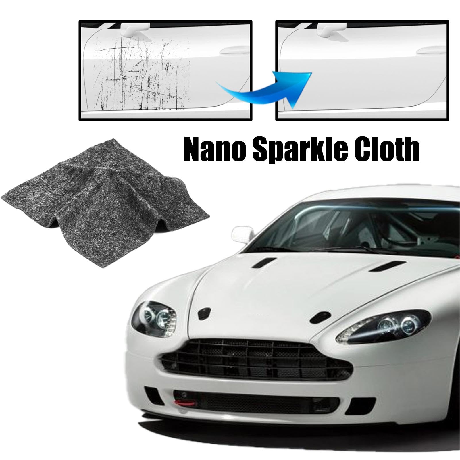 10 Lingettes Nano Pour Rayures De Voiture - Chiffon Magique Anti-Rayure, Polissage Carrosserie - Kit Universel