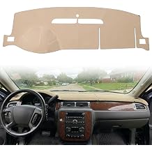 Dashboard Cover Dash Cover Mat Pad Custom Fit for 2007-2014 Chevy Chevrolet Tahoe Suburban / GMC Yukon XL, 2007-2013 Chevy Avalanche Silverado 1500 2500 3500 LTZ/GMC Sierra SLT Denali 07-14 Beige