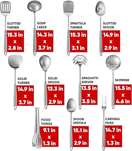 Miniatura 54 de Newness - Servidor de espagueti, [a prueba de óxido, formación integral, duradero] Tenedor para pasta de acero inoxidable 304 con mango ergonómico