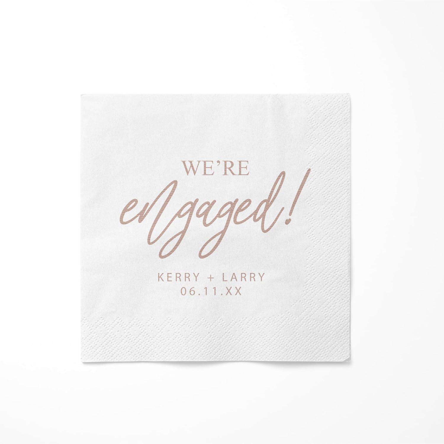 Infusion Custom Engagement Napkins, 5 x 5 Inch, We're Engaged