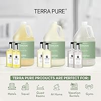 Vista 2 de Terra Pure Gallon & Dispenser Set 1-Shoppe All-In-Kit Shampoo Conditioner Body Wash Gallon Refillable 10.14 oz. Matching Pump Bottles