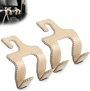 Car Purses Hooks Bag Hooks, Headrest Hooks for Car Bag Holder Car Purse Hooks 2 in-1 Durable Hook Leather Car Headrest Hooks for Car Seat Back Hooks for Car Hanging, Purses and Grocery Bags, 2PCS