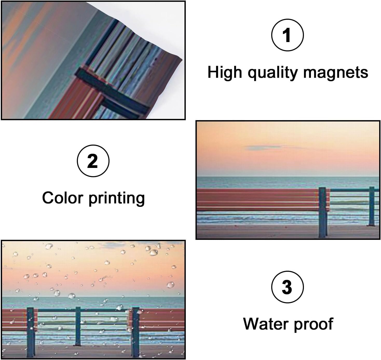 Fluorescent Light Covers for Ceiling Lights Sunset Benches Beach Easy to Install Magnetic Light Filter for Classroom Office Hospitals School Home Decor