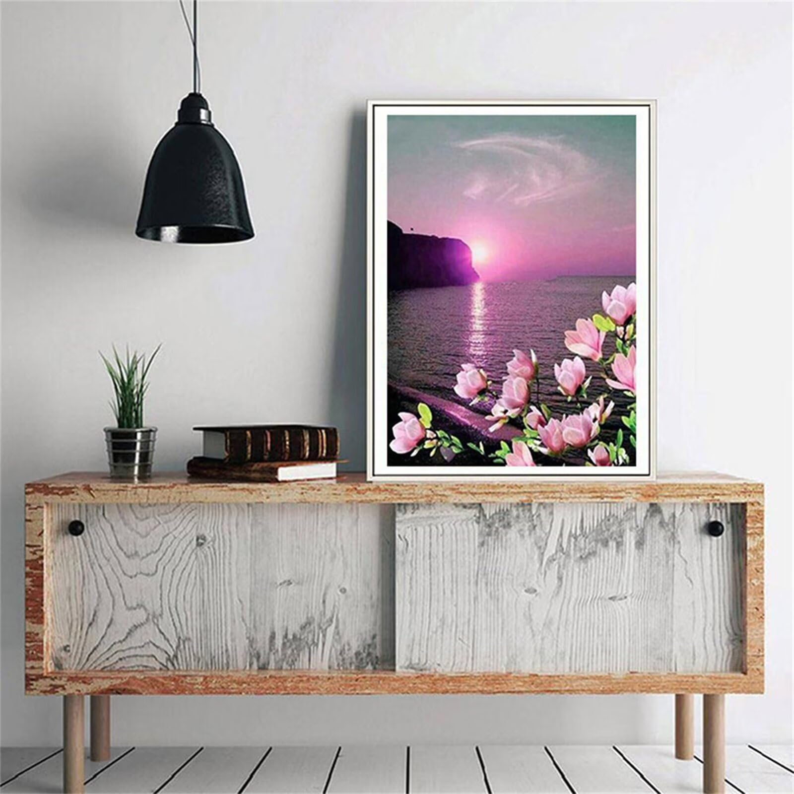 Broderie Diamant Paysage de Mer 80x120cm pour Décoration Salon Kit Canavs Grand Format