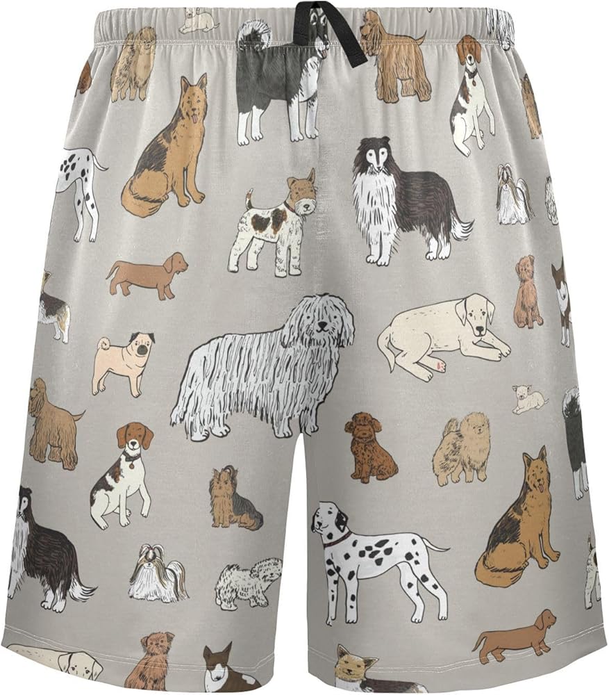 Pantalon De Pyjama Homme Imprimé Chien Bichon Frisé - Tissu Doux Polyester/Élasthanne - Coupe Ample Avec Poches