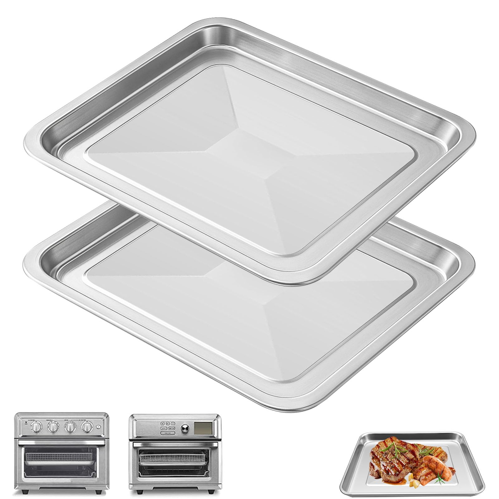 2 Pieces Set Air Fryer Toaster Oven Tray for Cuisinart TOA-70 TOA-65 TOA-60