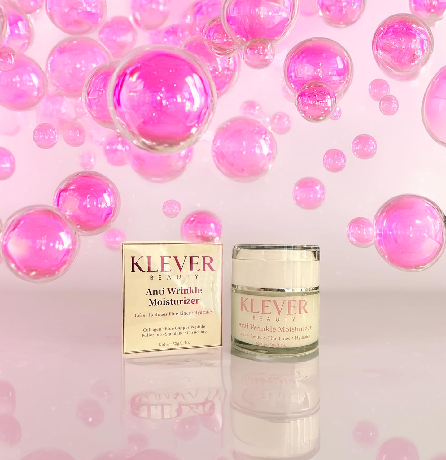 Anti-Aging Face Cream – Collagen + Blue Copper Peptide Moisturizer, Fullerene & Squalane – Firming & Wrinkle Reduction, 1.7 oz - Image 2