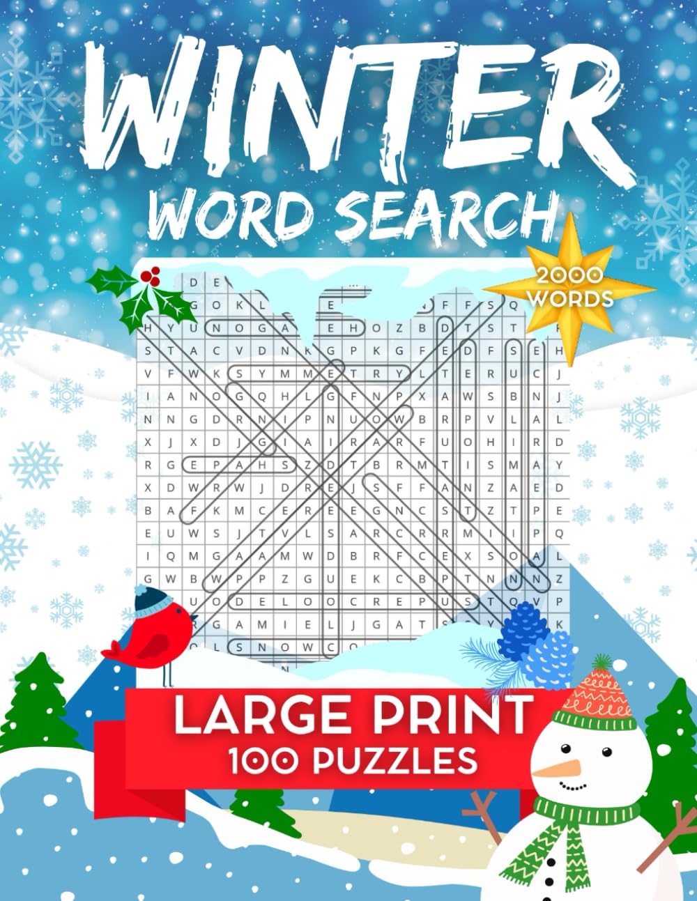 WINTER WORD SEARCH: LARGE PRINT 100 Winter Themed Puzzles
