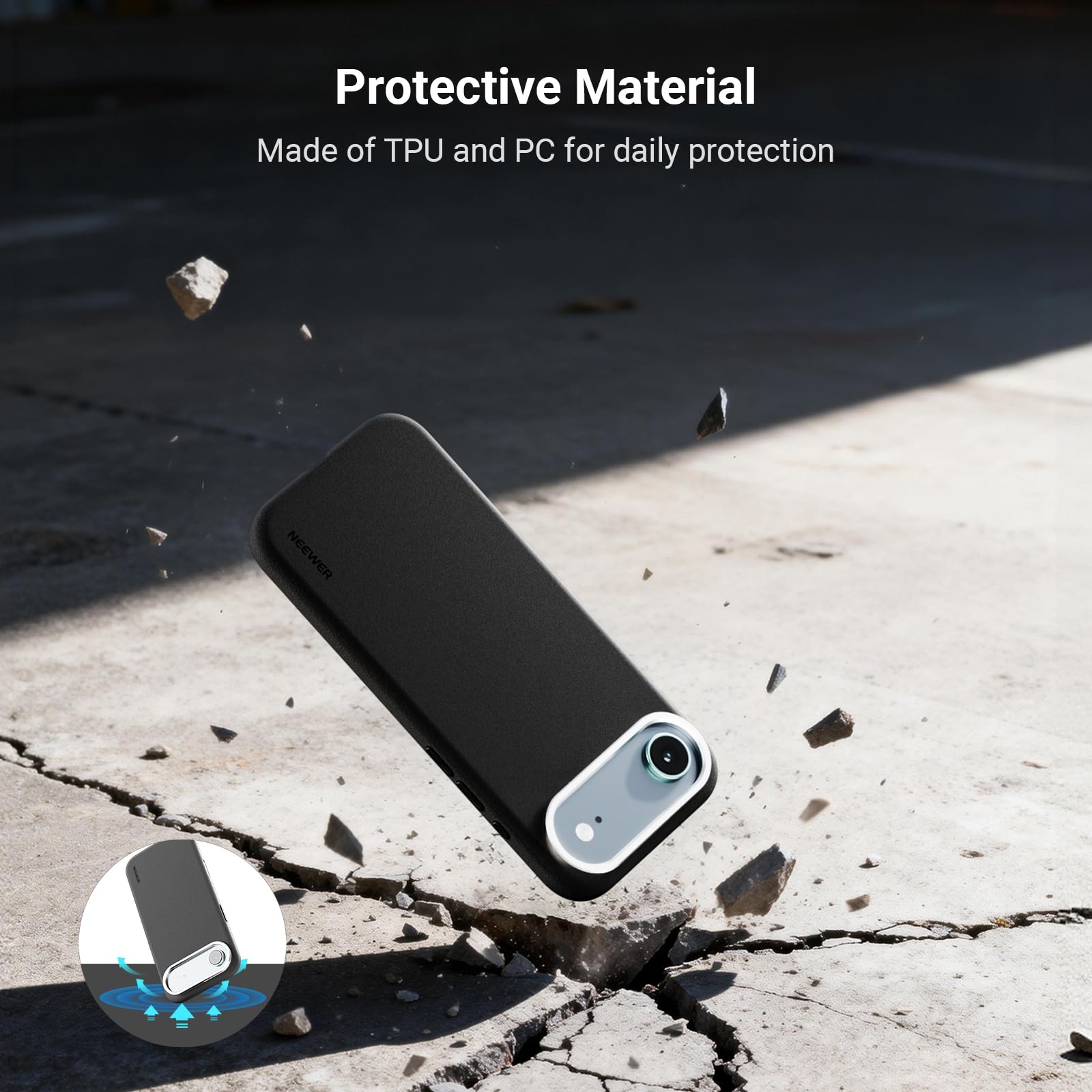 NEEWER Etui na telefon tylko do Air, modułowe ochronne etui na telefon z TPU/PC z pierścieniem filtrującym 67 mm, tylna płytka obiektywu 17 mm, adapter obiektywu z mocowaniem T kompatybilny z Moment