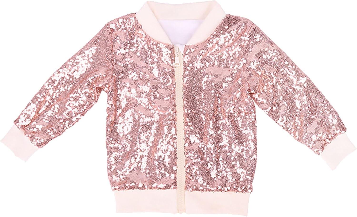 Kids Girls Boys Sequin Jackets Zipper Lightweight Fashion Cool Overcoat for Toddler Birthday Sparkly Clothes