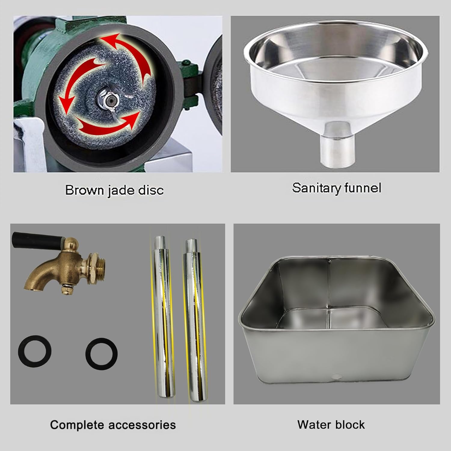 Electric Rice Soybean Grinding Machine Commercial Corn Grinder Wet and Dry Grain Mill Machine with Two Different Grinding Wheels & Funnel for Cereals Wheat Feed Flour 110V