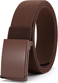 DOOPAI Canvas Web Belt with Stretch Flexibility Elastic Belt Fit Top Military Buckle - Adjustable Cut to Fit