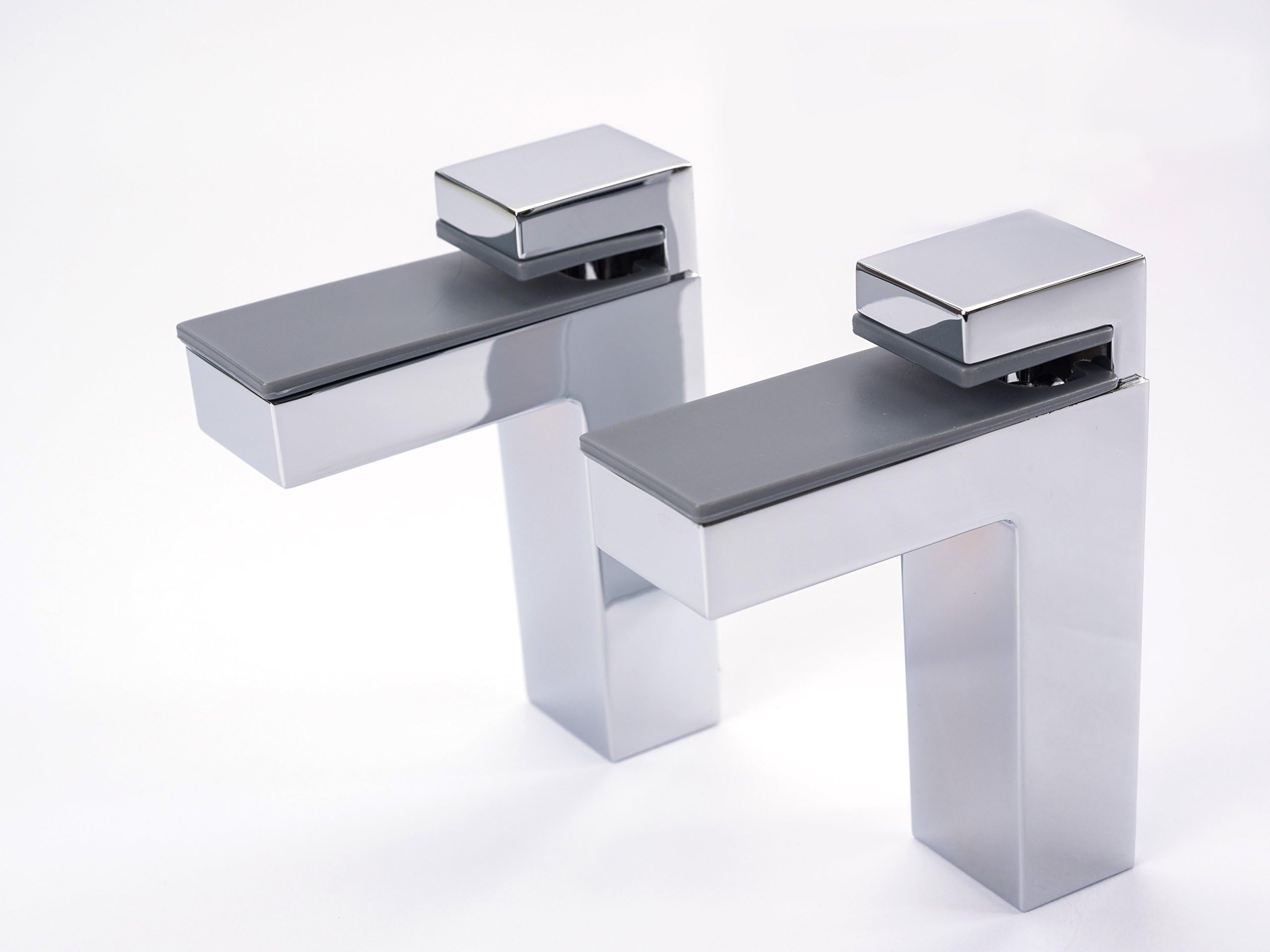 FEUK 67.0115.0004 Chrome Gloss Metal Adjustable Wall Mounting Shelf Brackets Supports for Wood or Glass Shelving from 8mm up to 50mm (One Pair = Two Brackets) Complete with Fittings