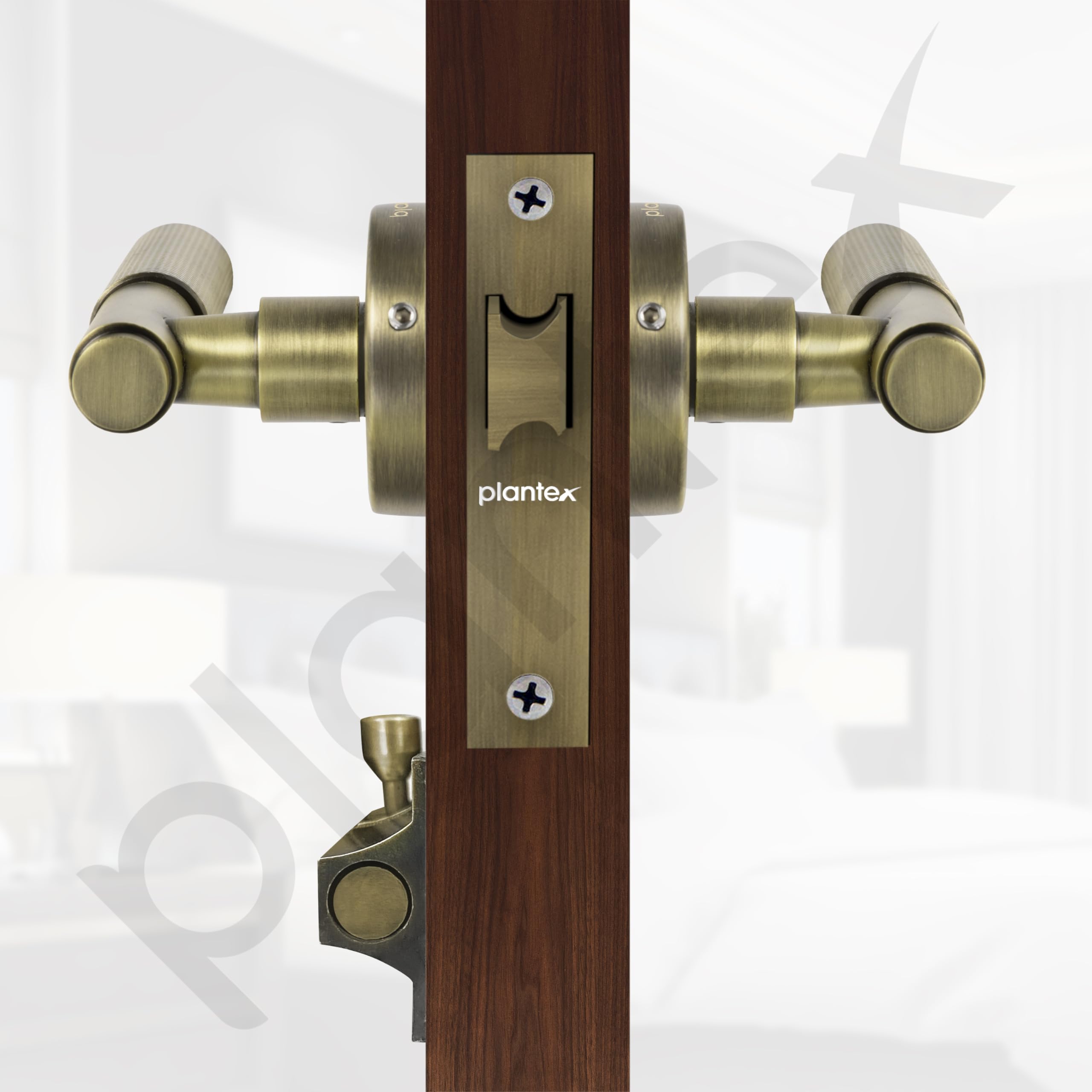 Plantex Heavy Duty Door Lock – Bathroom Door Lock/Mortise Keyless Handle Set for Home/Bathroom/Store Room/Balcony/Office with Baby Latch (603 - Brass Antique) — Amazon image 5