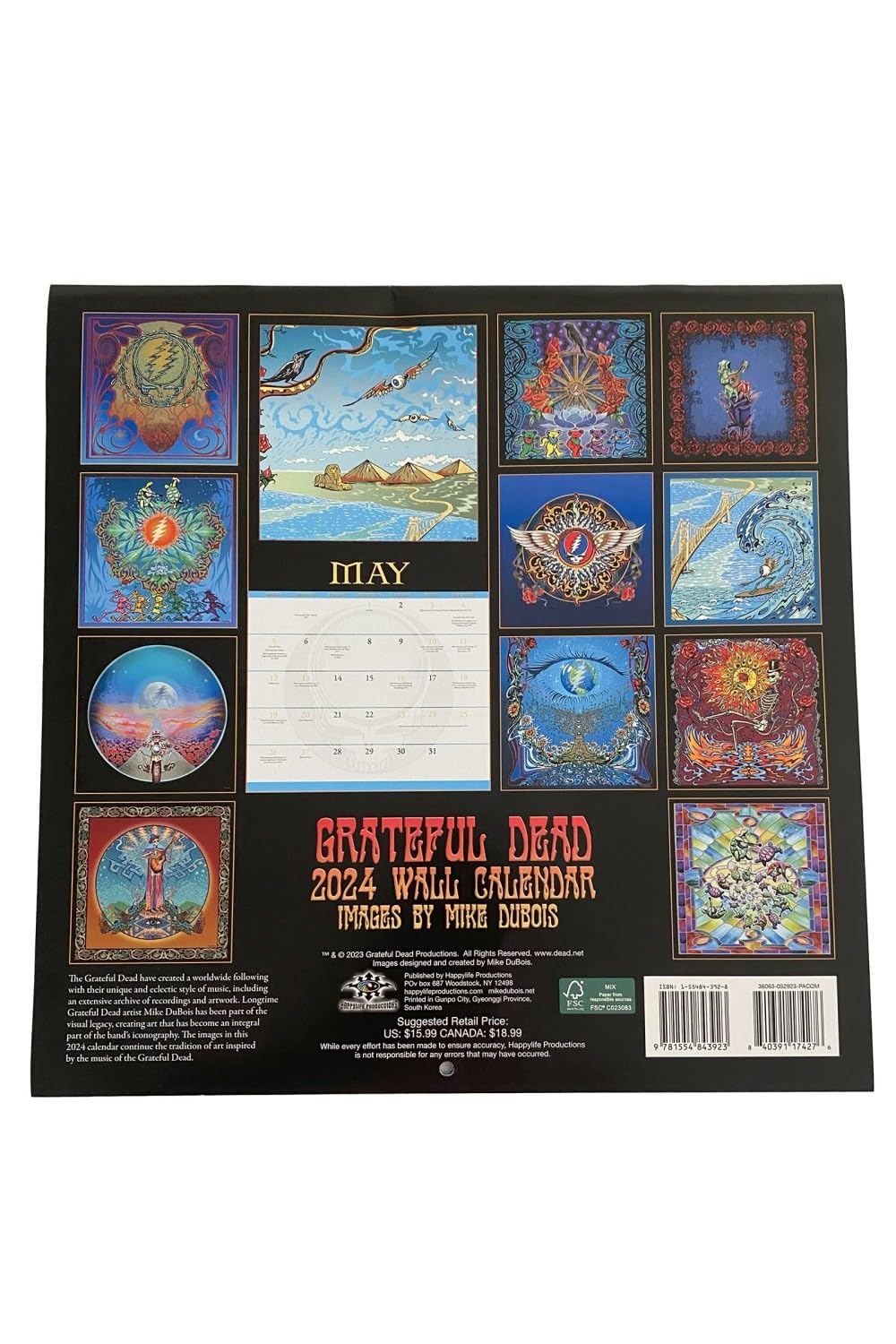 Amazon.com: Grateful Dead 2024 Wall Calendar 12x12" - Artwork by artist  Mike DuBois : Office Products
