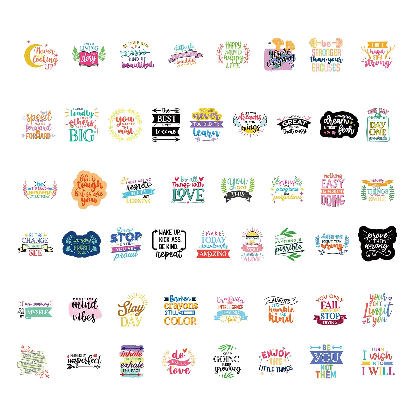 100pcs Motivational Stickers Pack, Positive Affirmation Encouragement Waterproof Vinyl Stickers For Students Teachers Employees Water Bottle Stickers For Laptop Scrapbook Luggage P 28963398