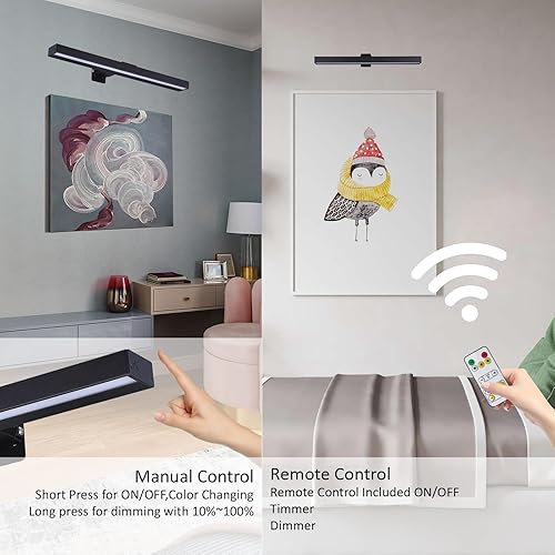 Miniatura 4 de MIOBLUE Luces LED para fotos con control remoto, luz de metal de 16 pulgadas, lámpara de visualización recargable, luz de diana regulable con