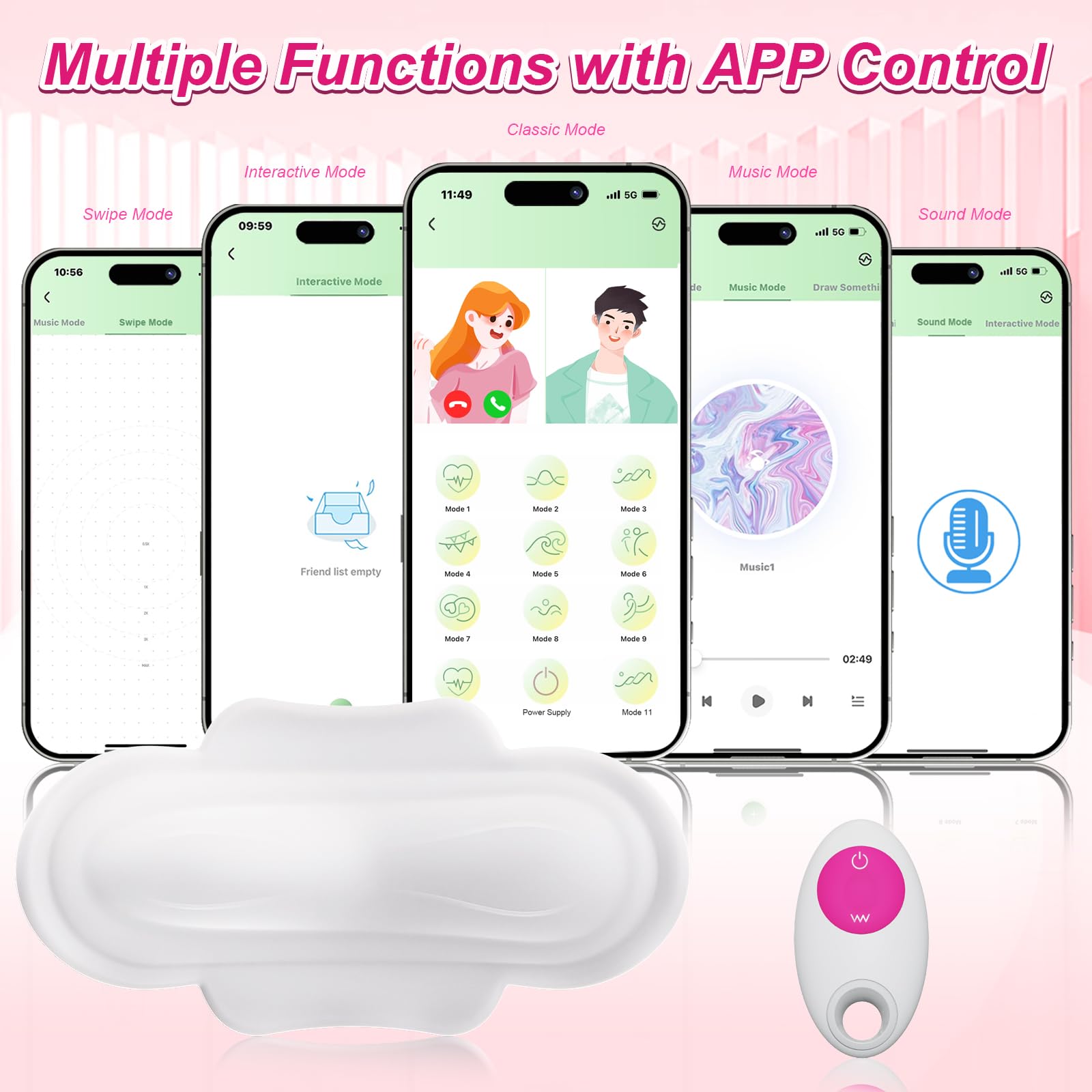 Wearable Panty APP Remote Control Vibrators Adult Sex Toys for Women or Couples, Clitoral Mini Egg Bullet Butterfly Vibrator Rose Toy, G Spot Dildo Vagina Stimulator with Tongue Licking Sex Machine: White
