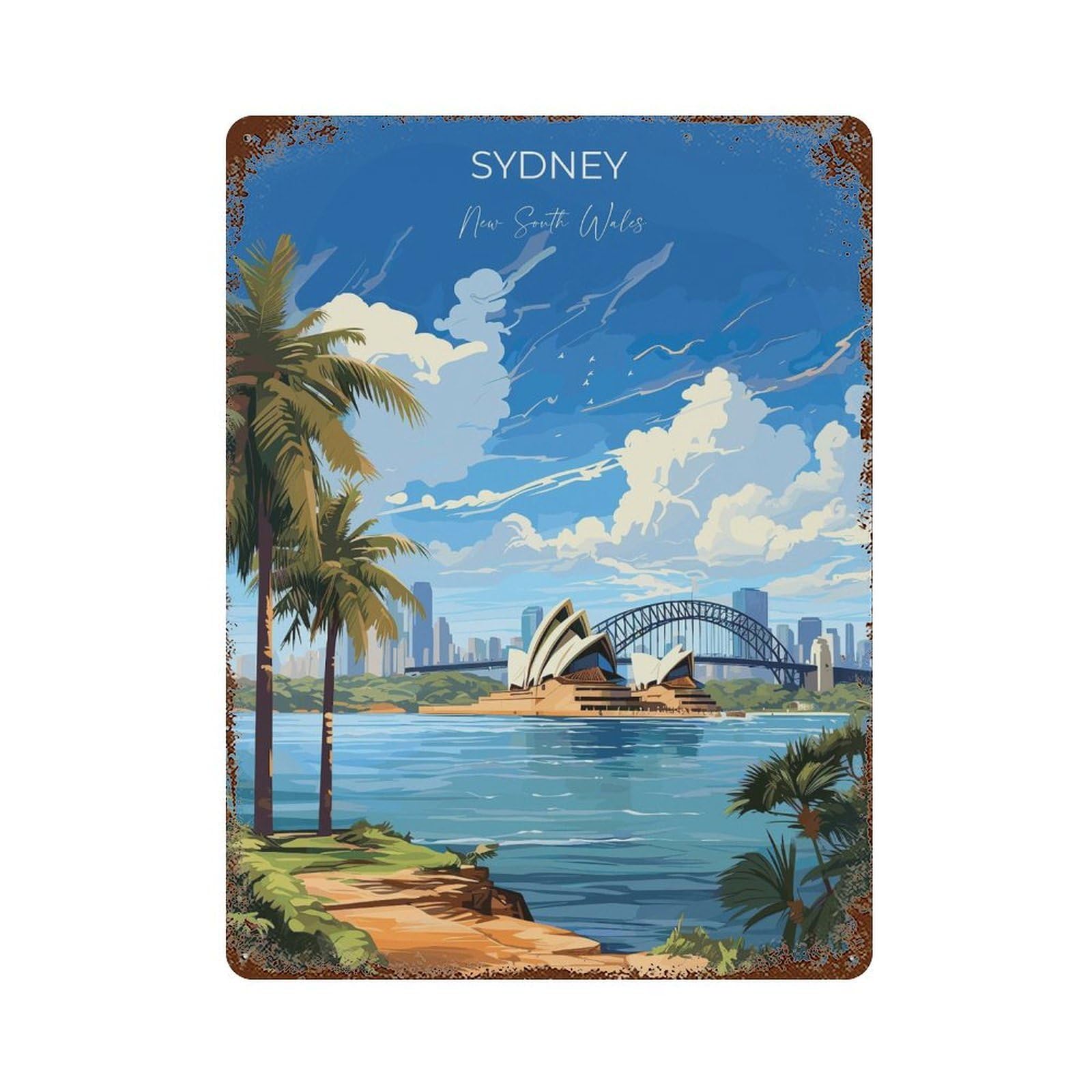 xiaoxiaoshen Sydney Travel of New South Wales Australia Lovers Gift (3) Wall Decor Art Metal Tin Poster Modern Home Decor Art Home Bar Shop Decorations Vintage Sign 40x30cm