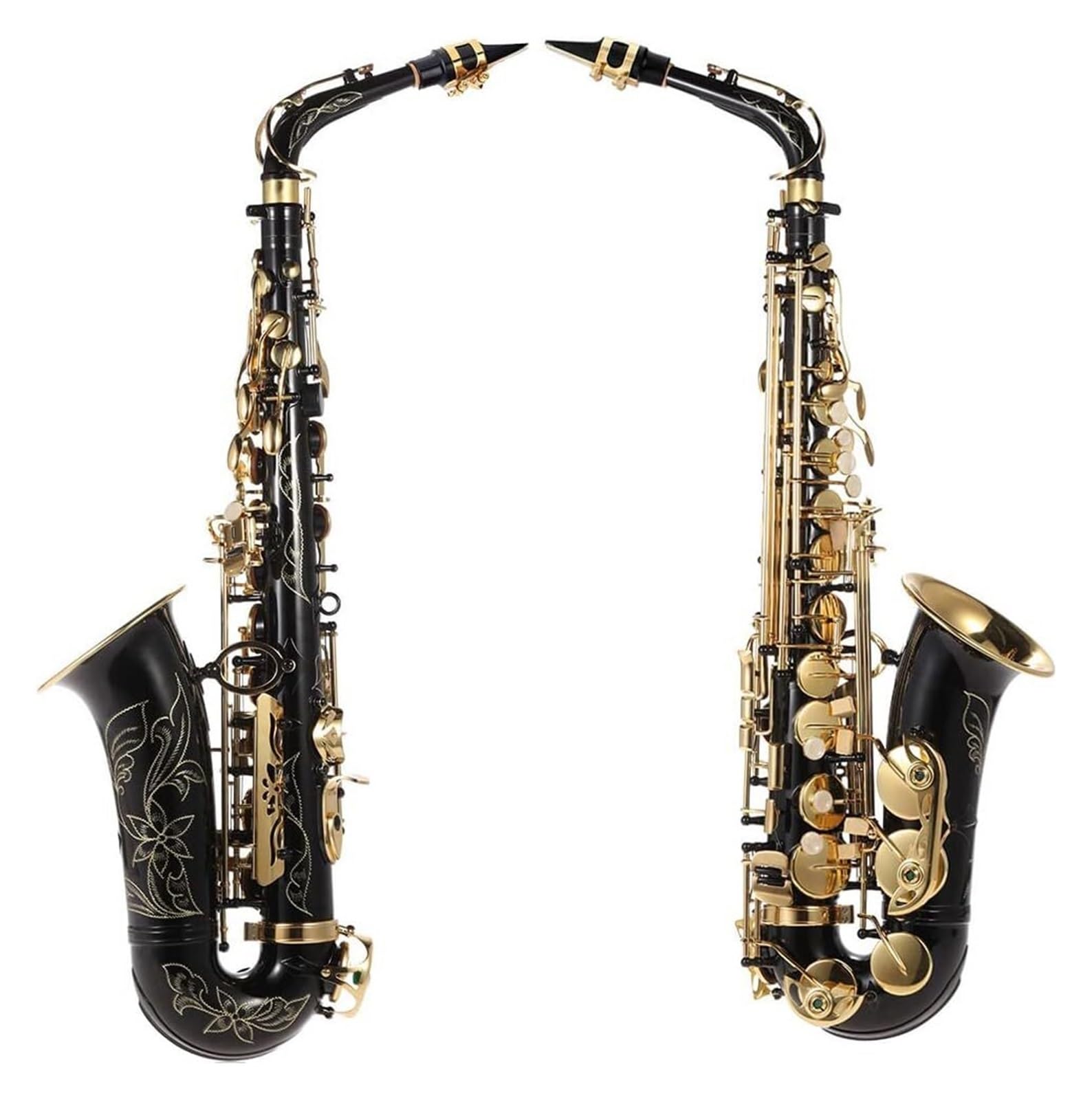 Przyciski muszli, instrumenty muzyczne, saksofon BE Alto phone, Eb Alto Brass Lakierowany Złoty Es Flat 82Z Typ Klawisza Instrument dęty drewniany z ing Brush Tkanina Rękawiczki Pasek Wyściełany futer