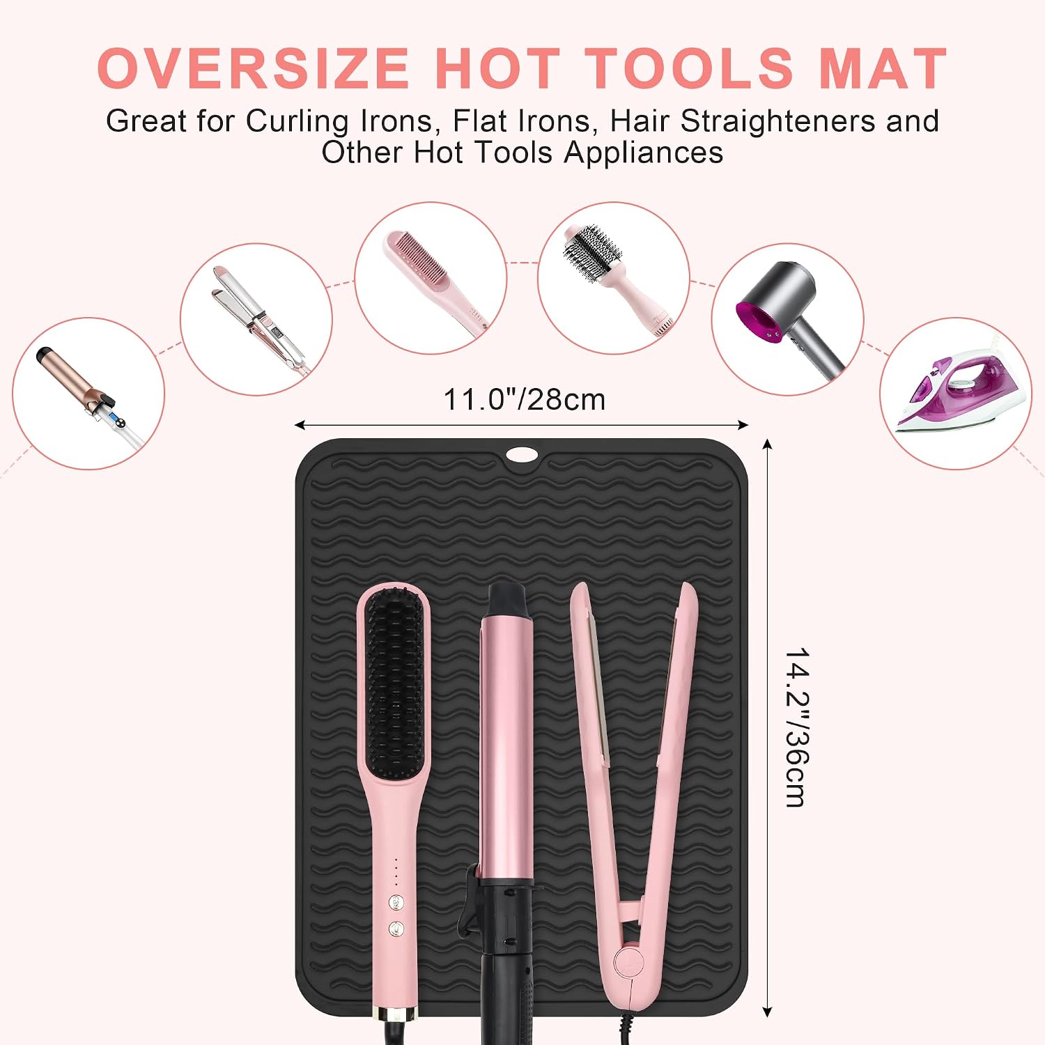 Oversize Silicone Heat Resistant Mat for Hair Tools image 4