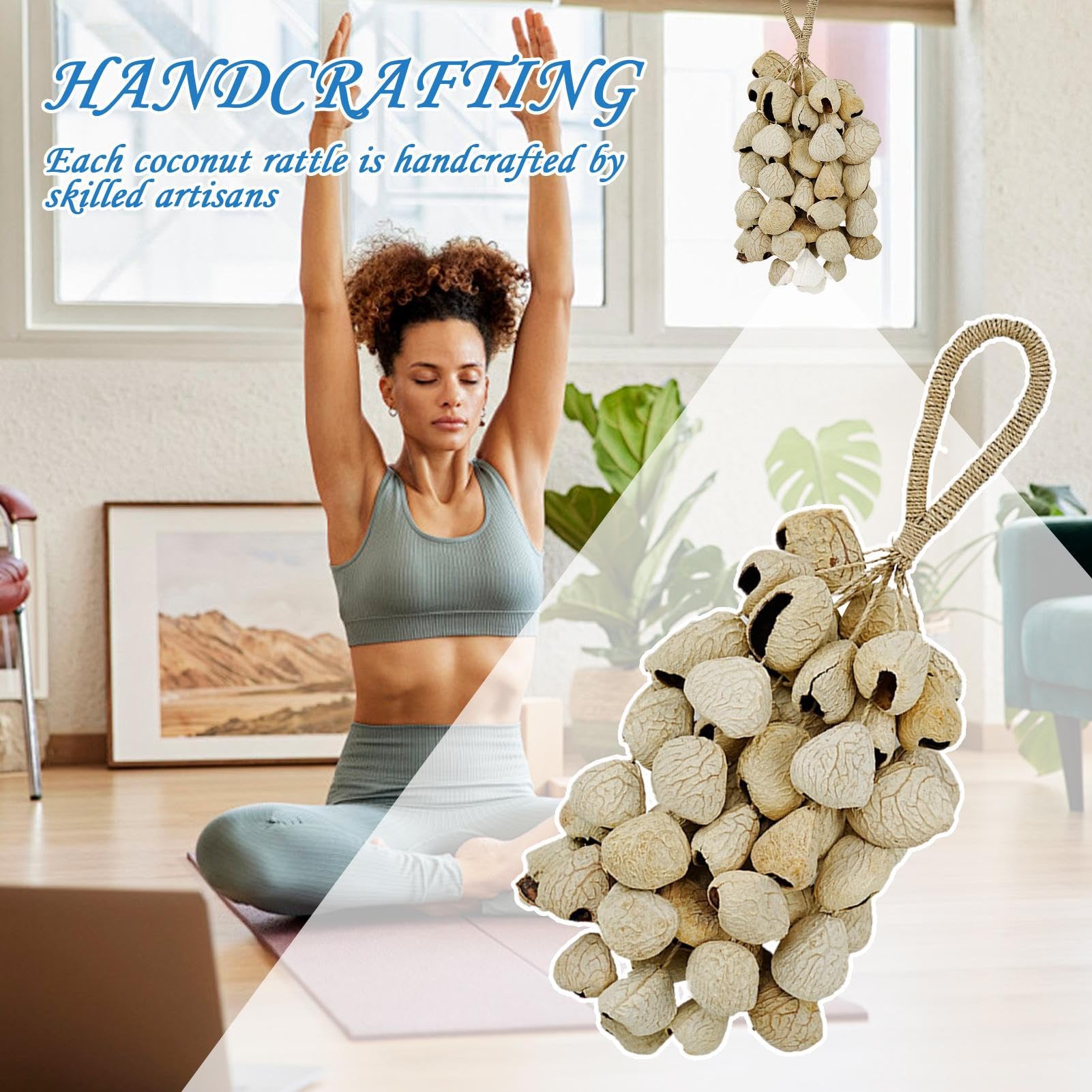 Sanación Sonora Decoración del Hogar Interactiva Natural Rústica | Instrumentos Manuales Rústicos para Adultos Para Mujeres, Hombres y Niños, Interior y Exterior, Relajación y