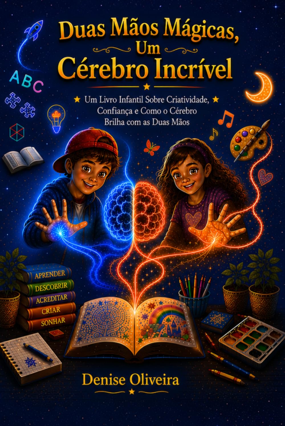 Duas Mãos Mágicas, Um Cérebro Incrível: Um Livro Infantil Sobre Criatividade, Confiança e Como o Cérebro Brilha com as Duas Mãos (The Two Hands ... and ambidextrous kids 4-8 years old.)