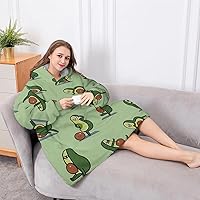 Vista 4 de Wearable Oversized Blanket,Sherpa Blanket Hoodie with Super Pockets,Super Warm Fuzzy Pullover for Women & Men