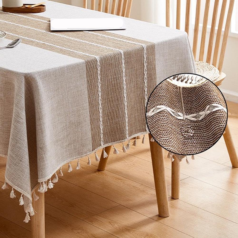 Nappe pour coton pour lin Rustique Franges 140x220cm Nappe pour(140 * 300)