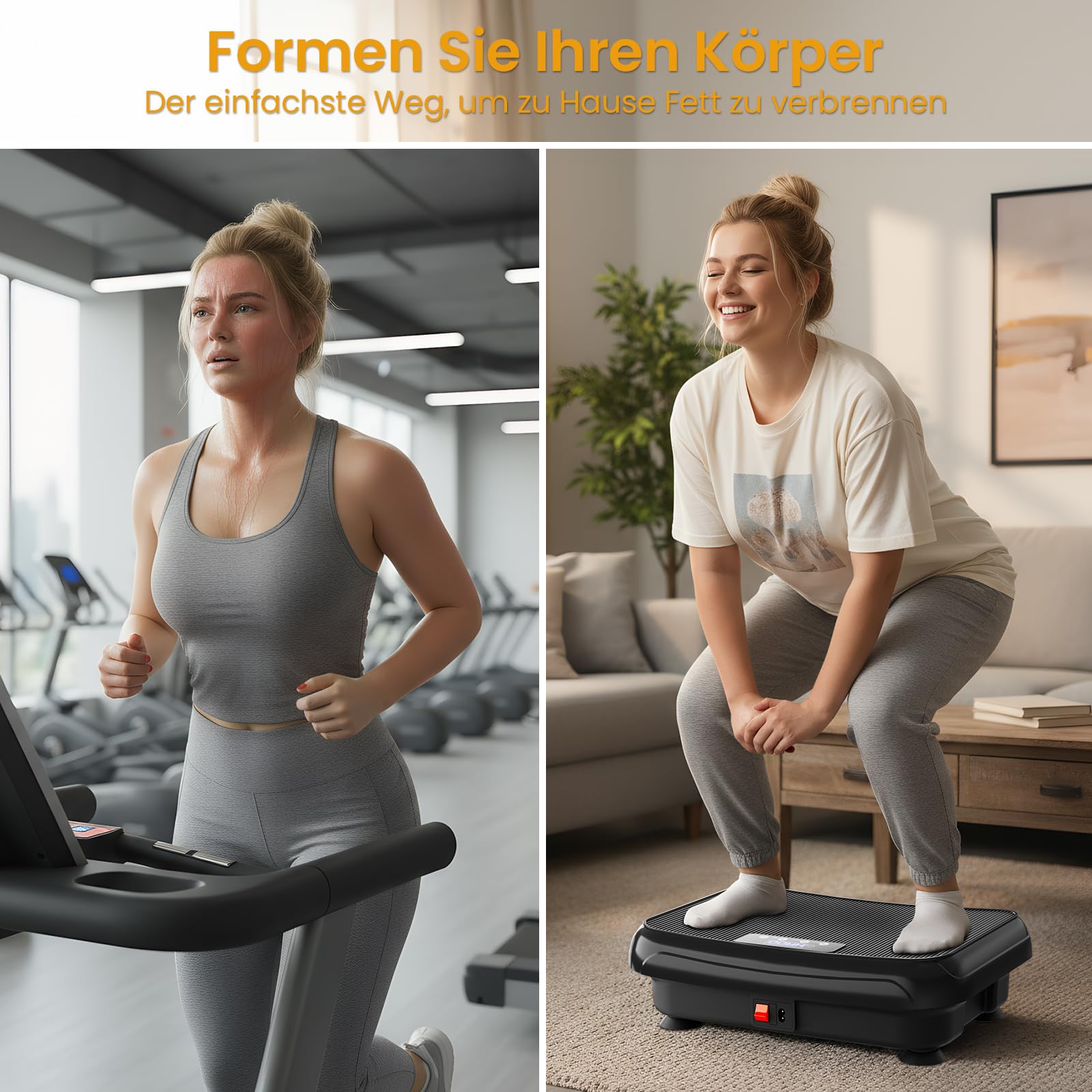 TISSCARE Vibrationsplatte bis 180 kg, Professionelles Fitnessgerät für zuhause - Rüttelplatte Sport für Lymphdrainage, Fettverbrennung & Ganzkörpertraining, Ihr Vibrationsboard für Sportgeräte zuhause