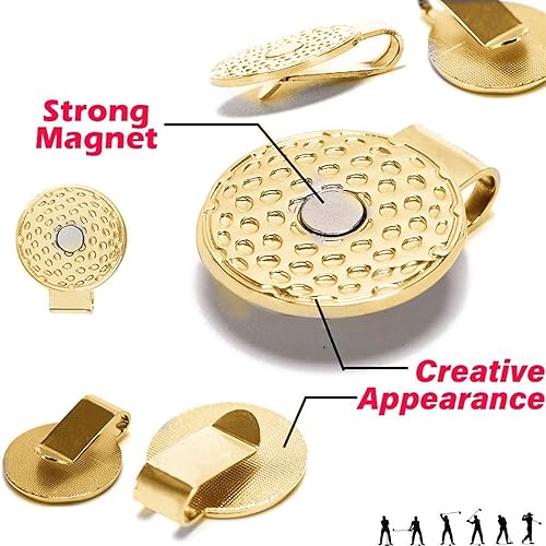 Miniatura 7 de Jebor Marcadores de pelota de golf con clips para sombrero y caja de almacenamiento, juegos de valor para hombres y mujeres, extraíbles que se fijan