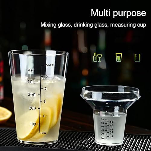 Miniatura 5 de Juego de coctelera, juego de coctelera mezclada, coctelera estándar transparente Sc, kit de cuidado profesional para (16.9 fl oz)