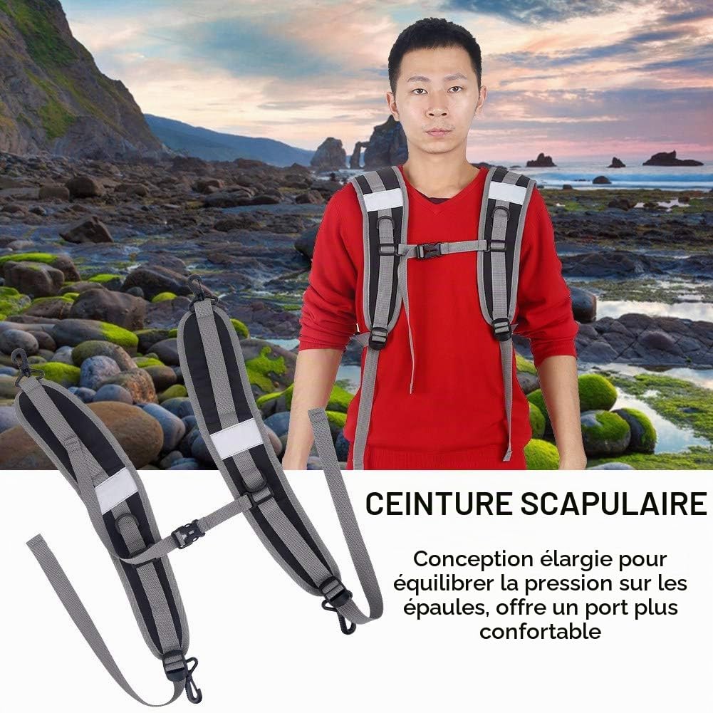 Nikou Nylon Durable Sac à dos Épaule Bretelles réglables Pièces de réparation de ceinture Accessoire Adultes (Noir)