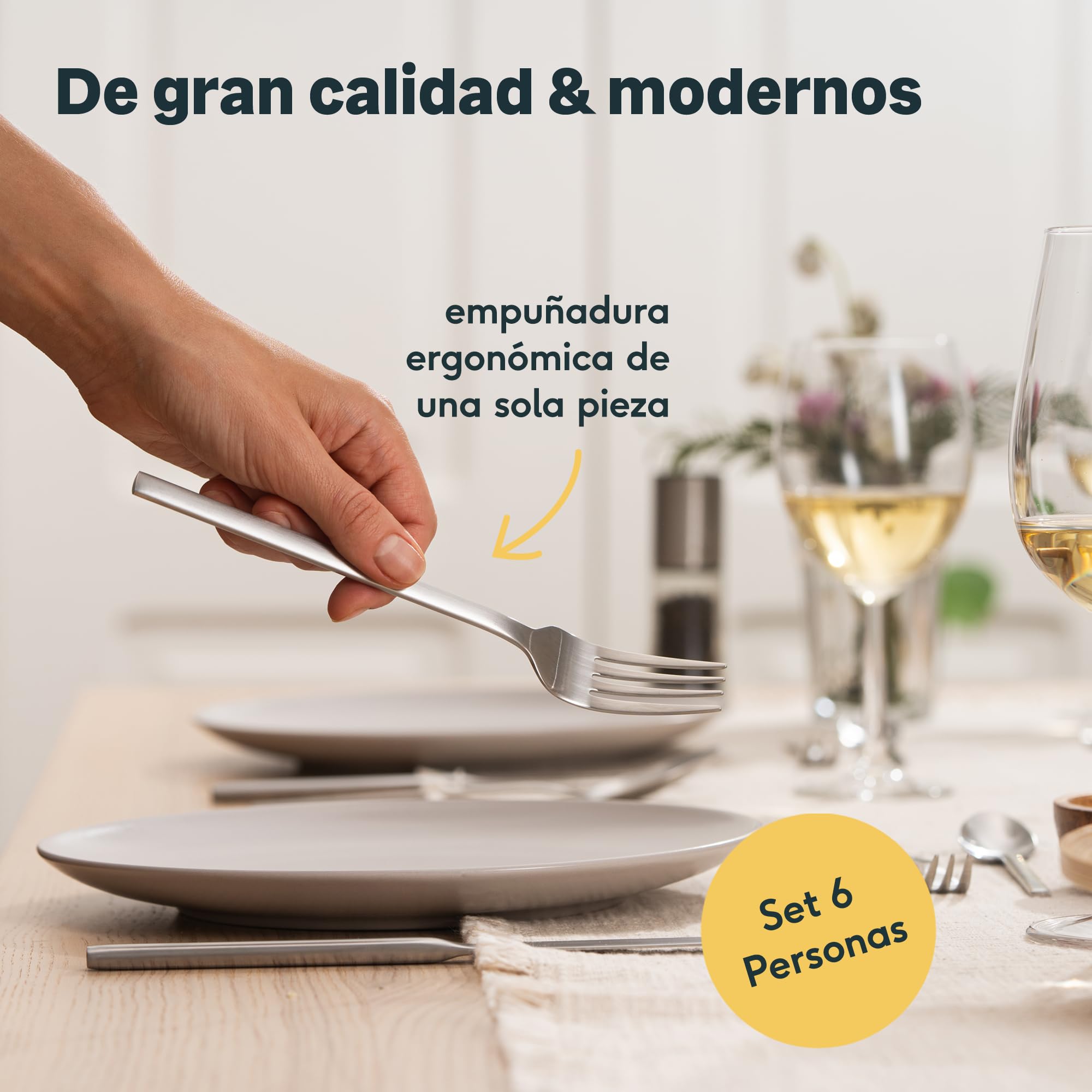 SILBERTHAL Set de cubiertos para 6 personas - Cubertería acero inoxidable 30 piezas