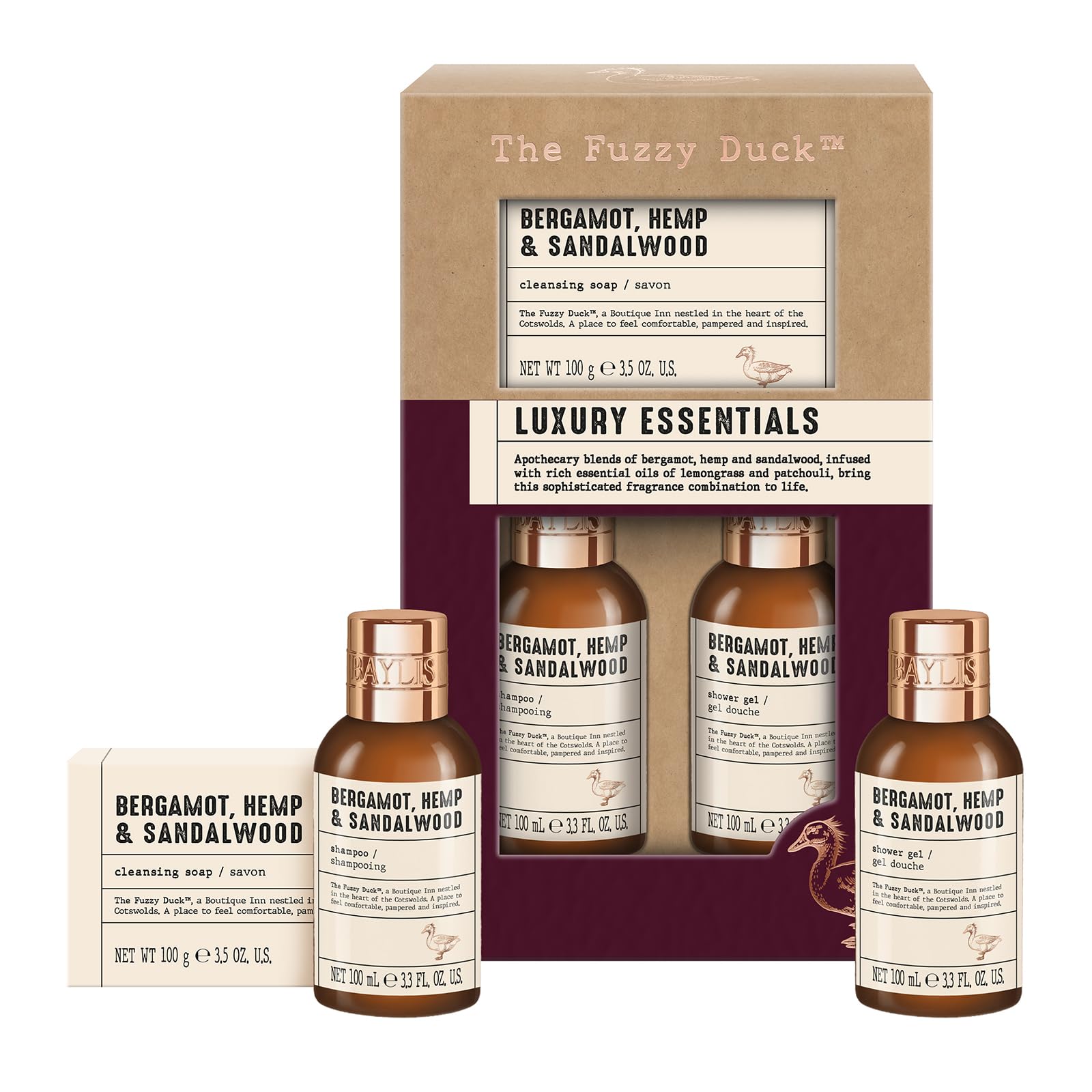 Debenhams Men The Fuzzy Duck Bergamot, Hemp & Sandalwood Men's Luxury Essentials Gift Set