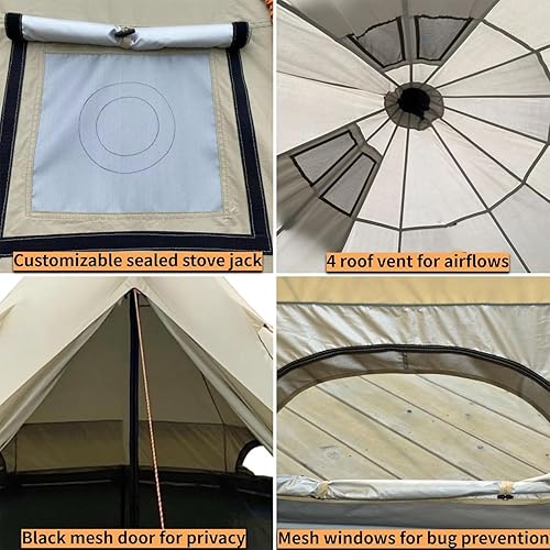 Miniatura 4 de DANCHEL OUTDOOR B2A - Tienda de campaña Glamping Bell de lujo sin poste central para 48 personas, yurta impermeable grande de 13 pies16.4 pies con