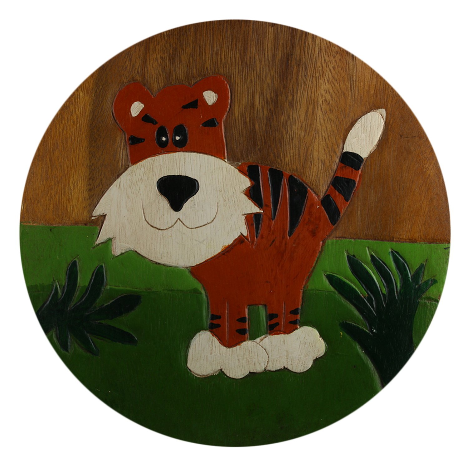 ART-CRAFT KH067 Kinderhocker Holz Schemel mit Motiv Tiger be
