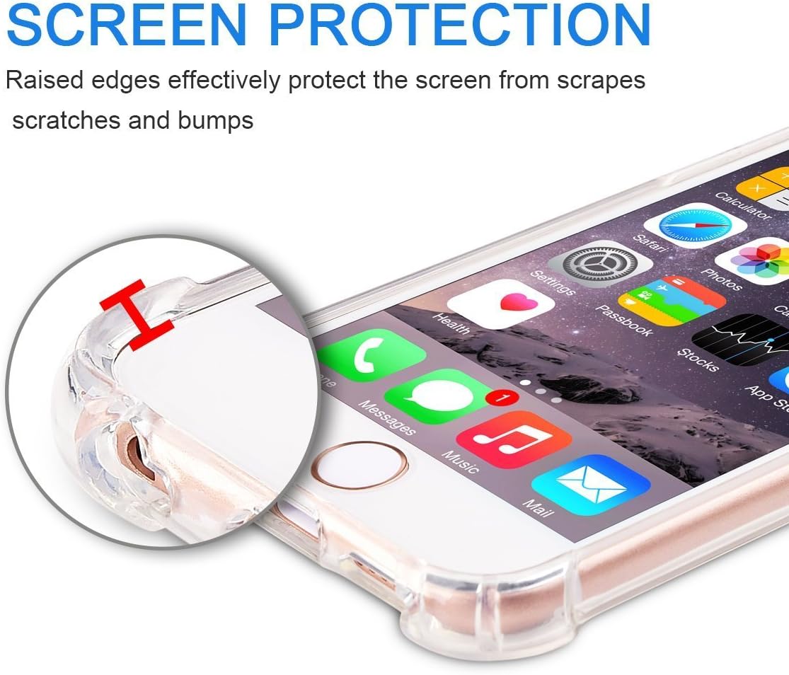 iXCC [Crystal Clear] iPhone 6 6s Case, New Cover Case [Shock Absorption] with Transparent Hard Plastic Back Plate and Soft TPU Gel Bumper - Clear