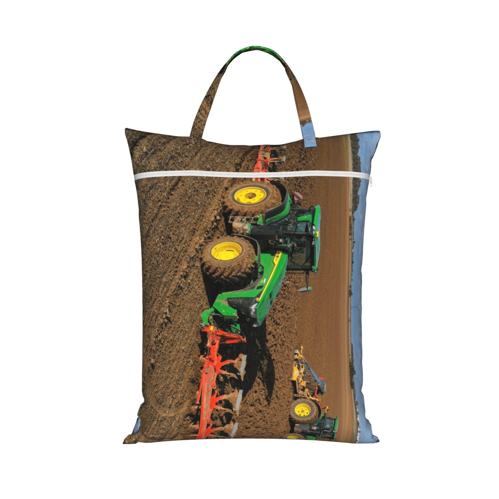 Yfsgdlbn 1 Pc Tractor Farm Printed Travel Dirty Laundry Bag Clothes Pack Storage Basket Bag
